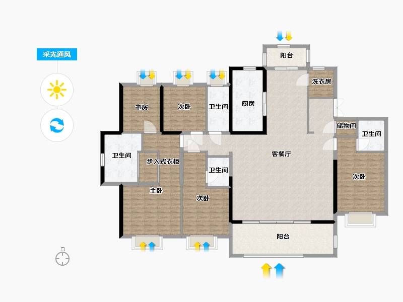 江苏省-南通市-海门中南碧桂园-208.01-户型库-采光通风