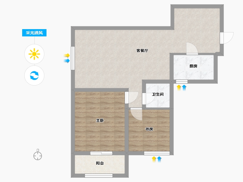 青海省-西宁市-和泰居-68.50-户型库-采光通风