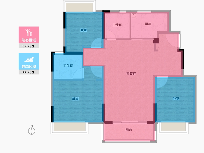 江苏省-苏州市-水月源岸花园-92.00-户型库-动静分区