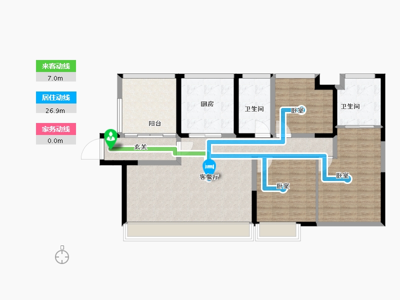 江苏省-泰州市-茂业天地-111.96-户型库-动静线