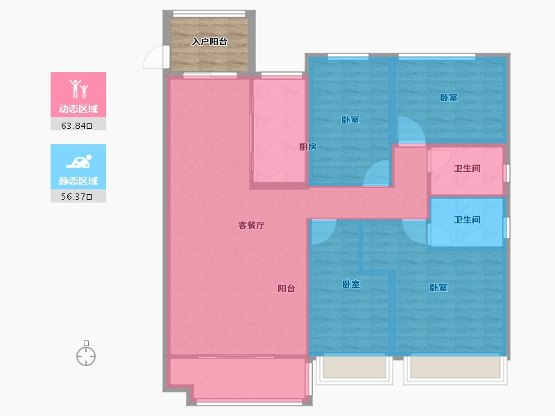 江苏省-镇江市-碧桂园·云顶-114.19-户型库-动静分区