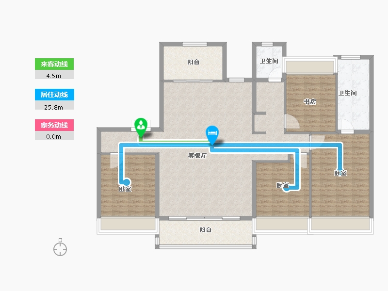 江苏省-扬州市-万科时代风华·澜庭-141.03-户型库-动静线