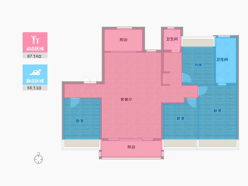 江苏省-扬州市-万科时代风华·澜庭-141.03-户型库-动静分区