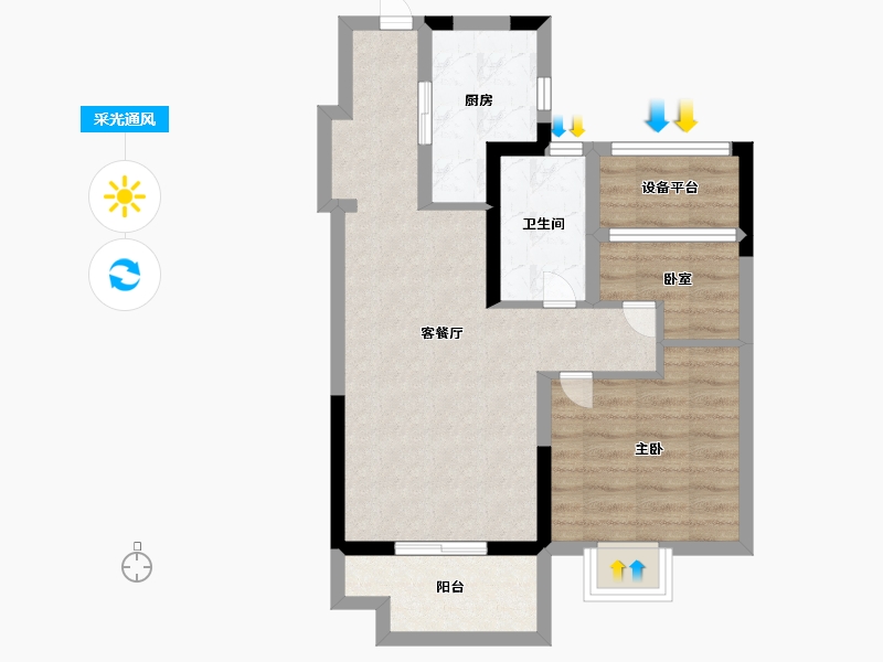 江苏省-苏州市-旭辉吴门里-60.00-户型库-采光通风