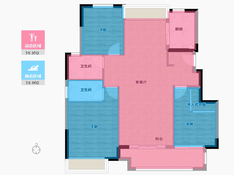 江苏省-徐州市-保利合景珑湾-87.99-户型库-动静分区