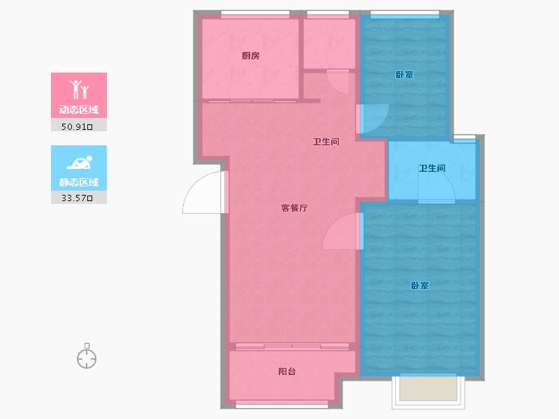 江苏省-徐州市-万科未来城-77.00-户型库-动静分区