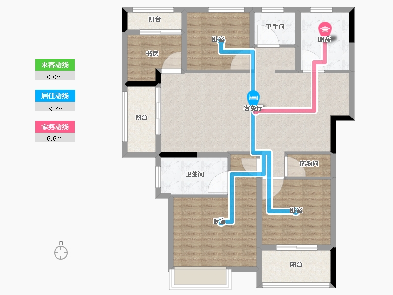 江苏省-南通市-雨润星雨华府-110.00-户型库-动静线