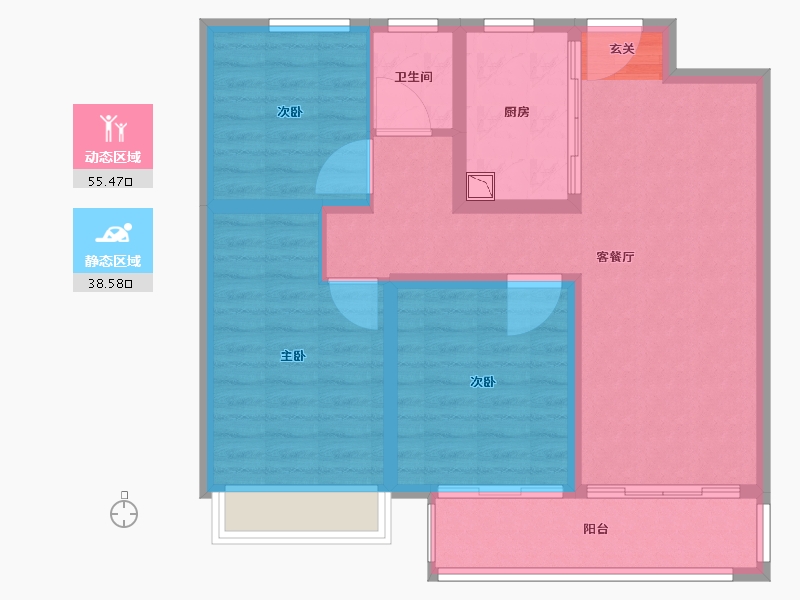 江苏省-无锡市-万科北门塘上-84.27-户型库-动静分区