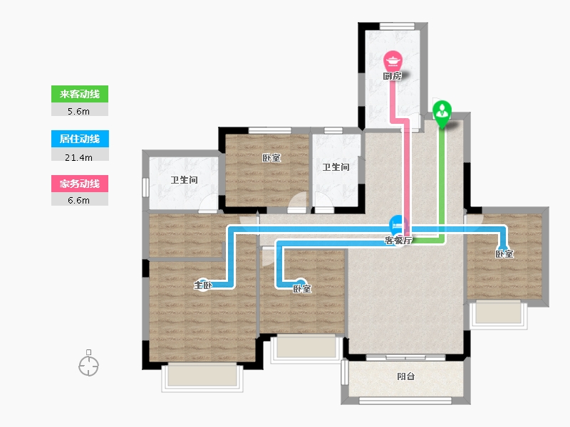 江苏省-苏州市-苏州恒大珺睿庭-108.90-户型库-动静线