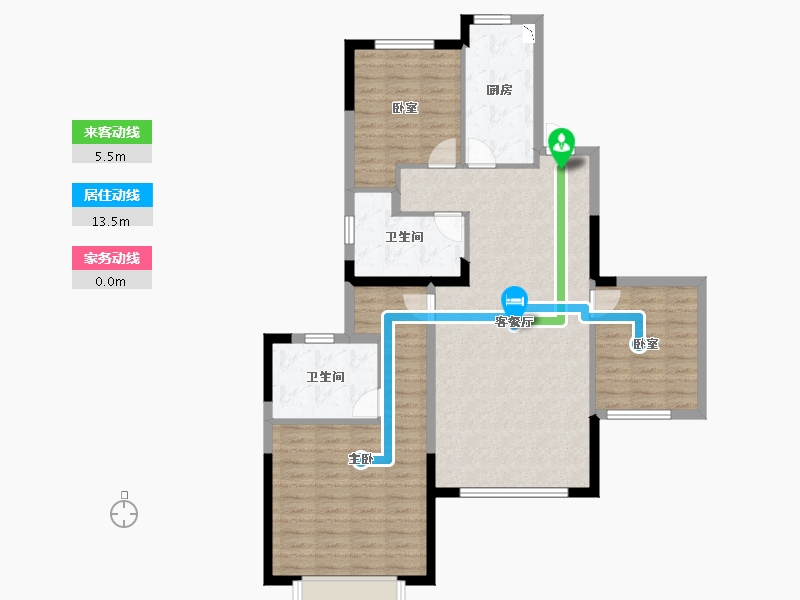 江苏省-苏州市-苏州恒大珺睿庭-102.89-户型库-动静线