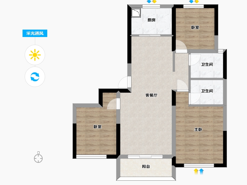 甘肃省-兰州市-兰州红星天铂-79.02-户型库-采光通风