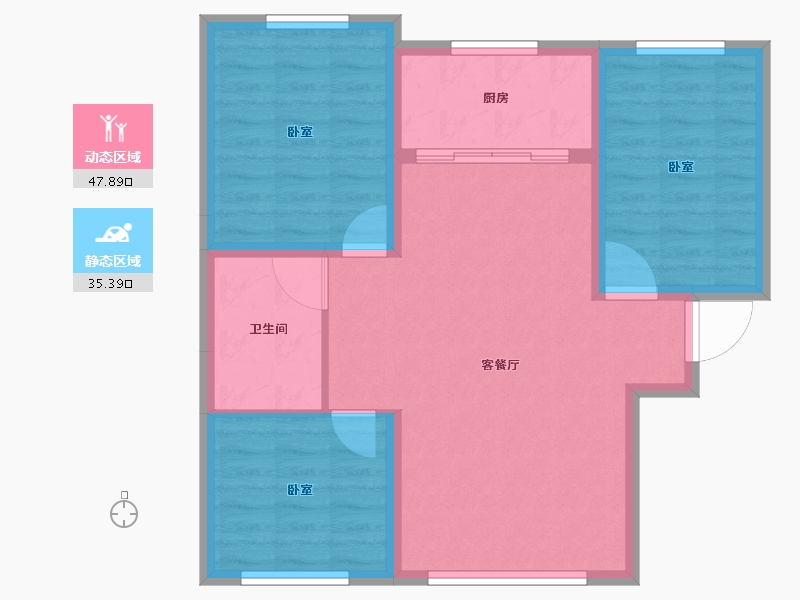 甘肃省-天水市-天宝幸福里-75.04-户型库-动静分区