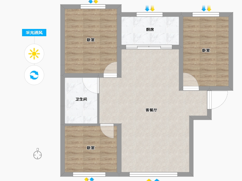 甘肃省-天水市-天宝幸福里-75.04-户型库-采光通风