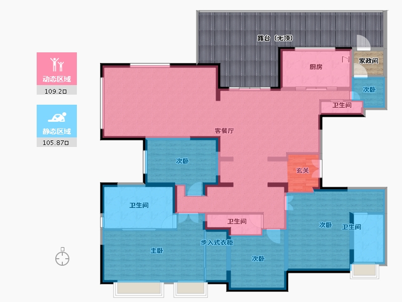 陕西省-宝鸡市-石鼓·观山堂-236.00-户型库-动静分区