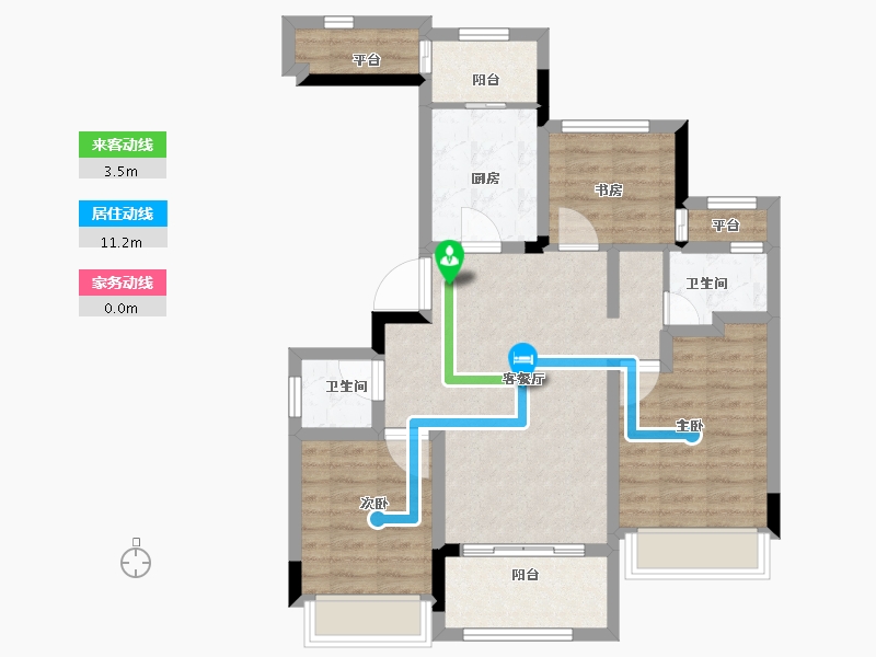 江苏省-苏州市-融创·霅溪桃源-77.00-户型库-动静线