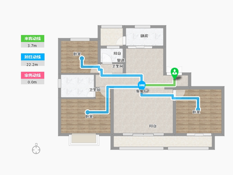 陕西省-渭南市-南山公馆-106.71-户型库-动静线