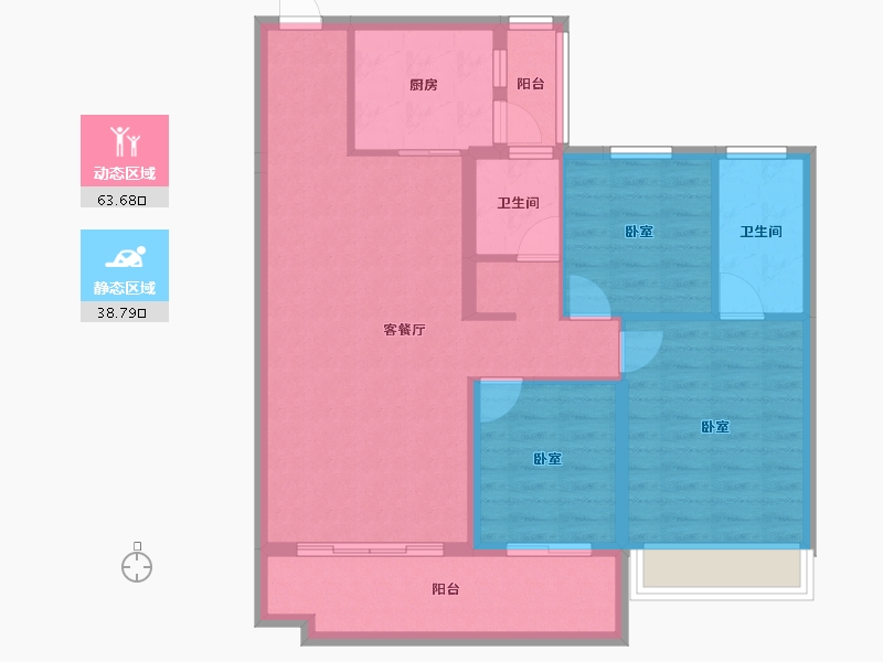 江苏省-镇江市-碧桂园·云顶-92.08-户型库-动静分区