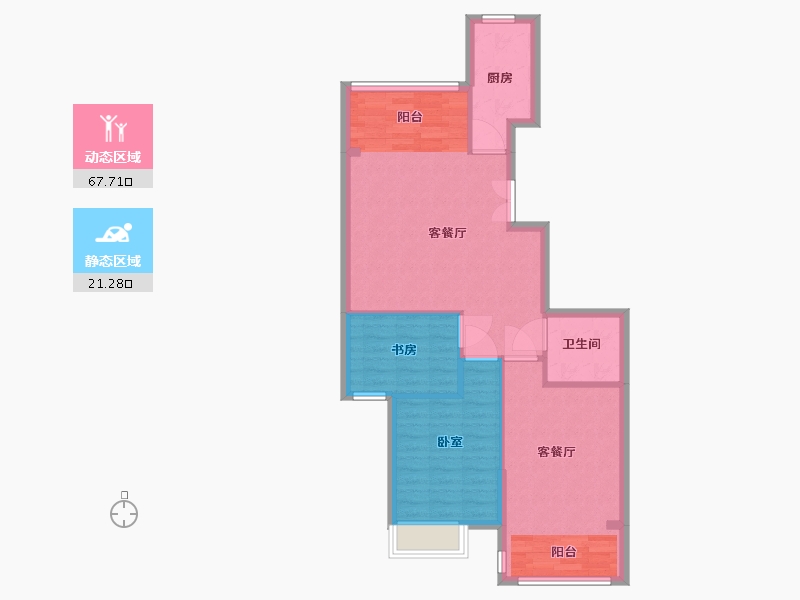 浙江省-湖州市-中泽御江山-81.00-户型库-动静分区