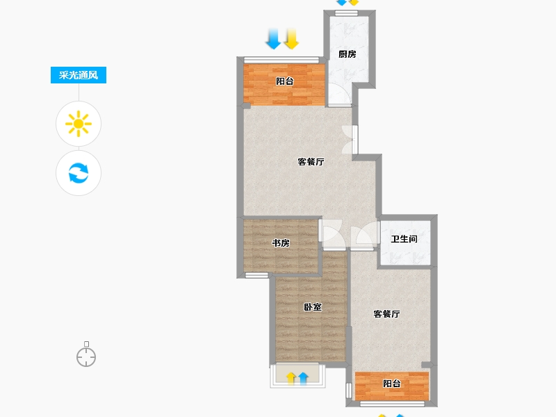 浙江省-湖州市-中泽御江山-81.00-户型库-采光通风