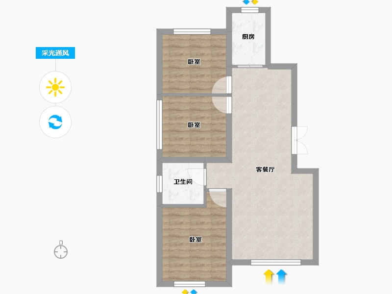 新疆维吾尔自治区-乌鲁木齐市-君豪御园-65.30-户型库-采光通风