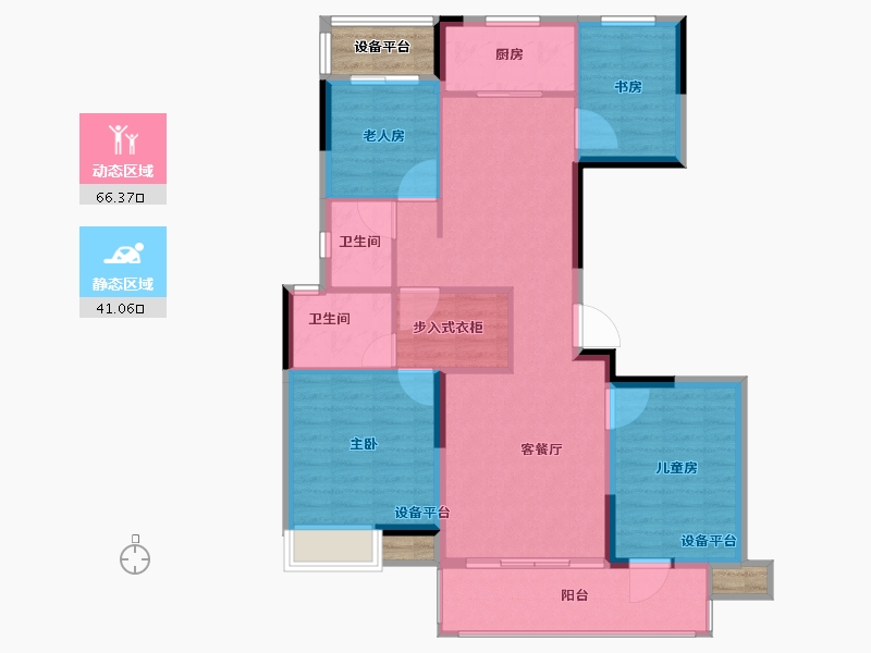 浙江省-绍兴市-海伦堡瀚江府-102.01-户型库-动静分区