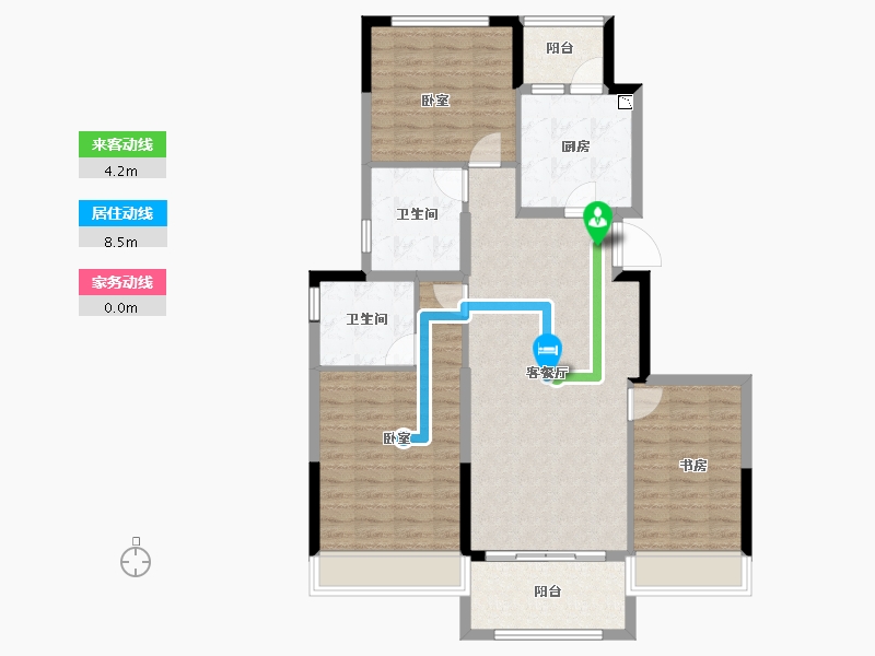 浙江省-金华市-金华恒大养生谷-102.00-户型库-动静线