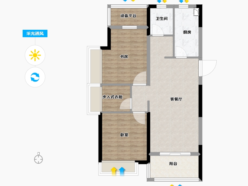 安徽省-合肥市-望江台-78.00-户型库-采光通风