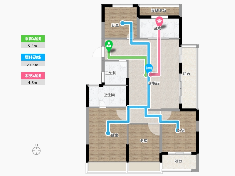 浙江省-金华市-义乌望辰府-110.00-户型库-动静线