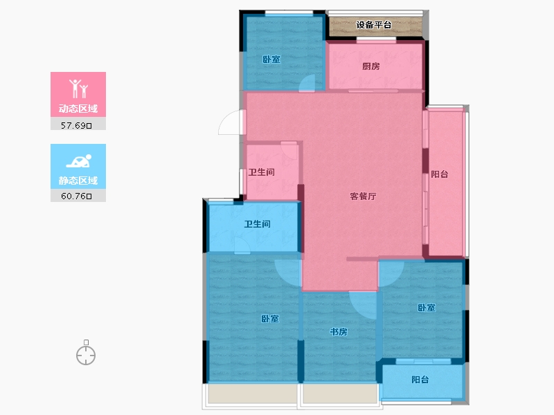 浙江省-金华市-义乌望辰府-110.00-户型库-动静分区