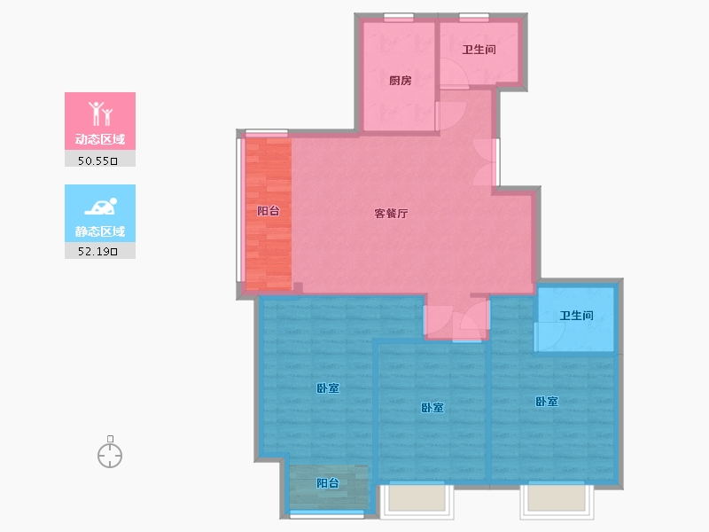 浙江省-湖州市-中泽御江山-94.00-户型库-动静分区