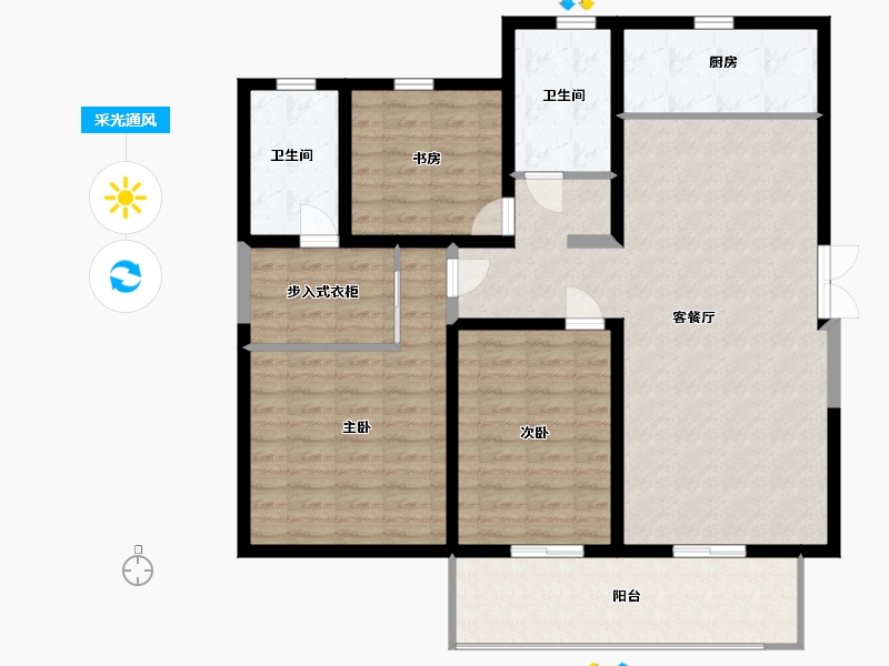 江苏省-盐城市-馥桂名居-121.00-户型库-采光通风