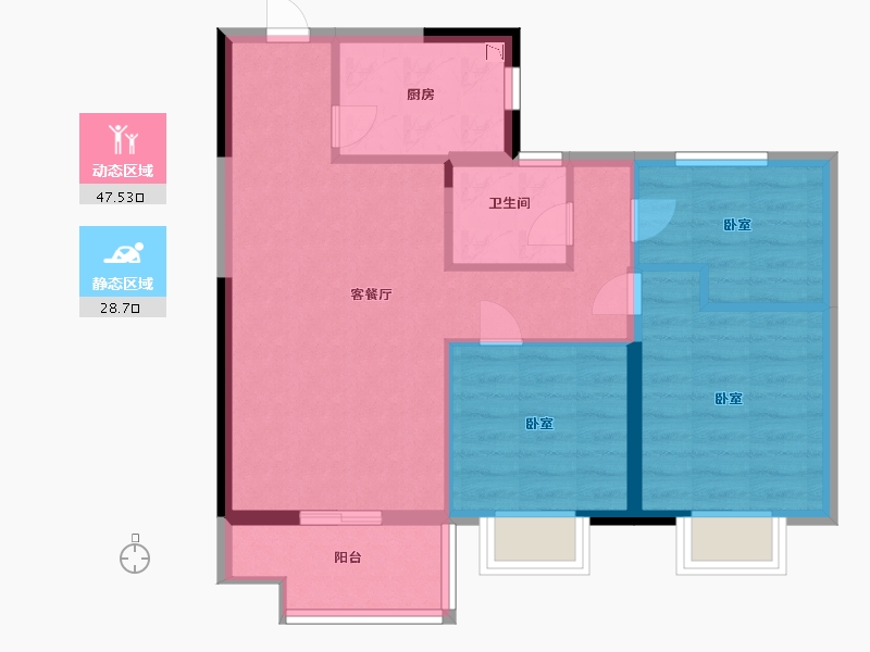 浙江省-嘉兴市-碧桂园·云栖里-67.89-户型库-动静分区