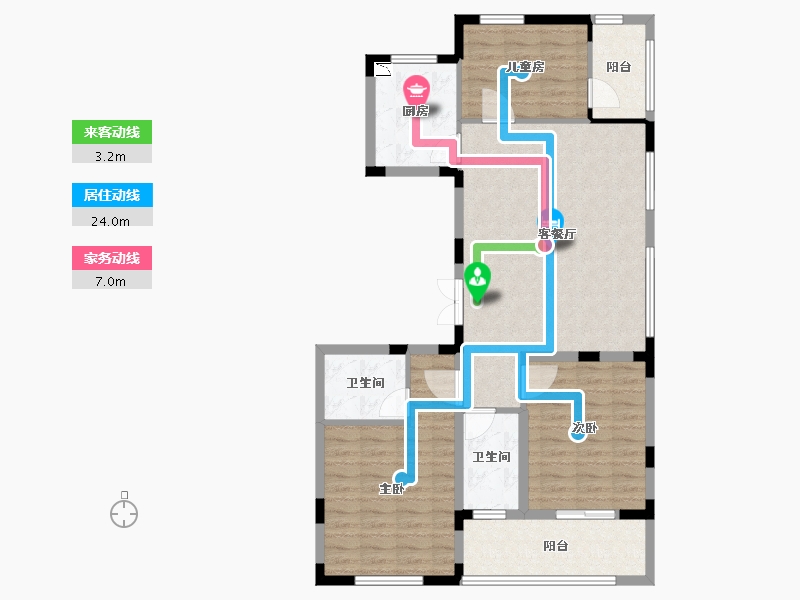 浙江省-衢州市-华达龙都锦城-98.00-户型库-动静线