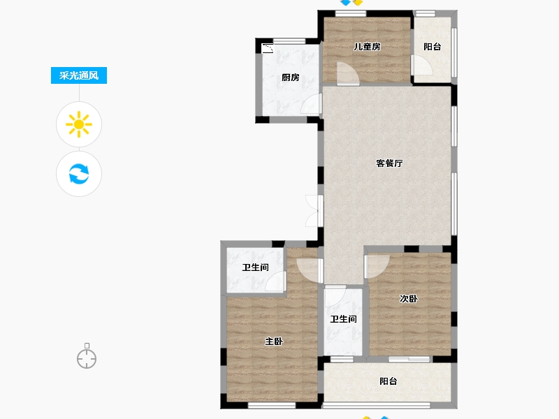 浙江省-衢州市-华达龙都锦城-98.00-户型库-采光通风