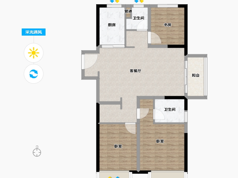 山东省-济南市-锦悦府-94.00-户型库-采光通风