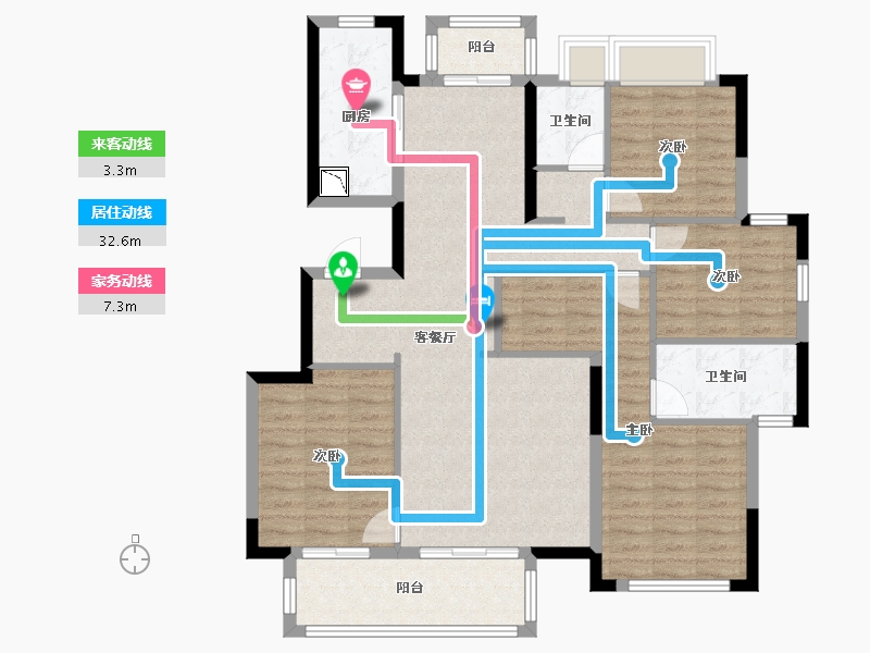 广西壮族自治区-南宁市-万科金域滨江-110.75-户型库-动静线