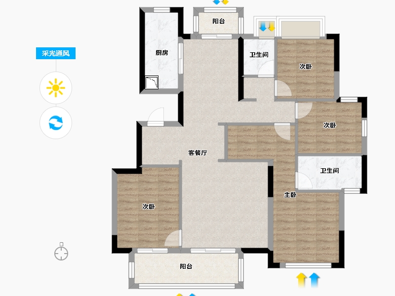 广西壮族自治区-南宁市-万科金域滨江-110.75-户型库-采光通风