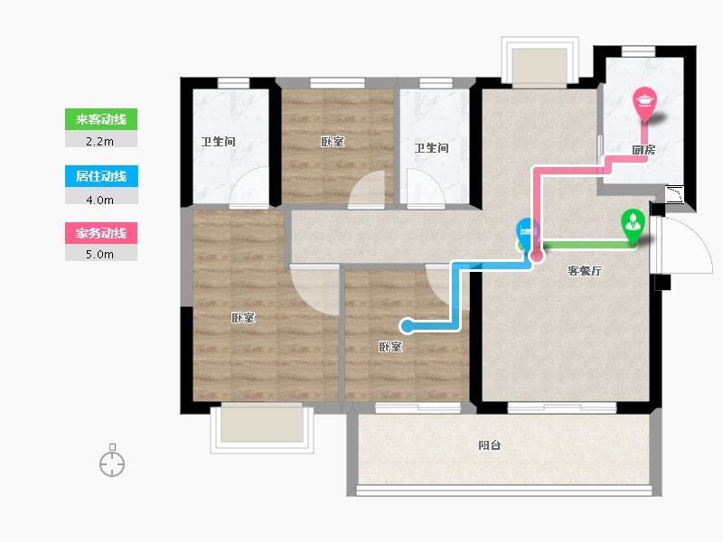 福建省-龙岩市-远洋山水-71.00-户型库-动静线