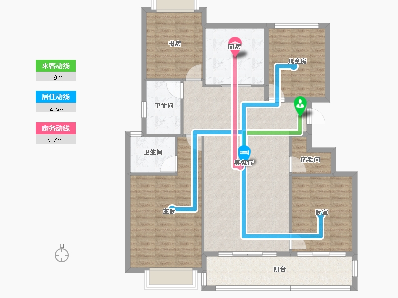 江西省-上饶市-滨江·公园壹号-119.71-户型库-动静线