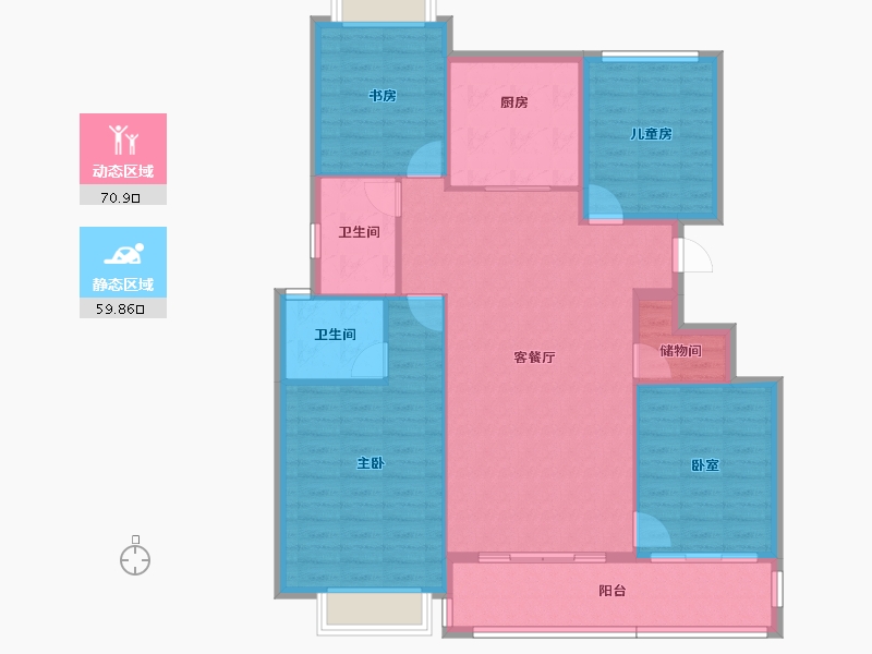 江西省-上饶市-滨江·公园壹号-119.71-户型库-动静分区