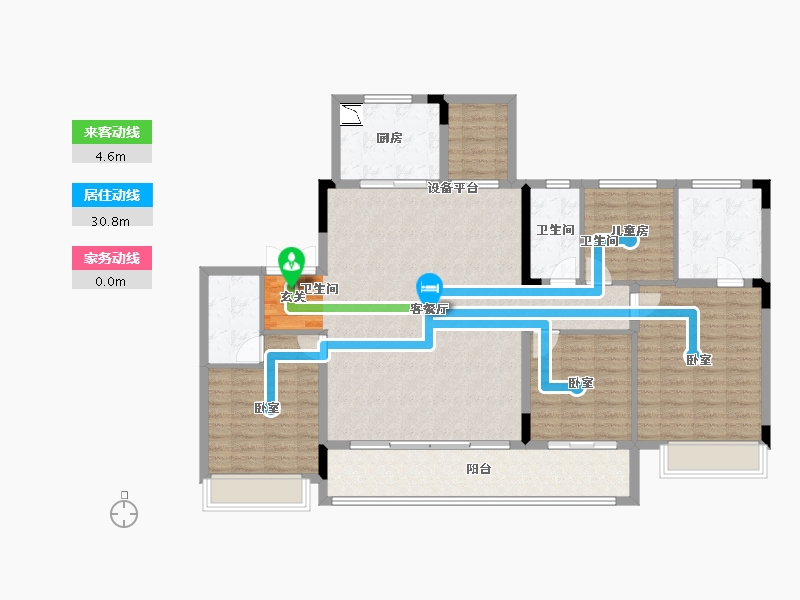 浙江省-湖州市-碧桂园狮山源著-133.58-户型库-动静线