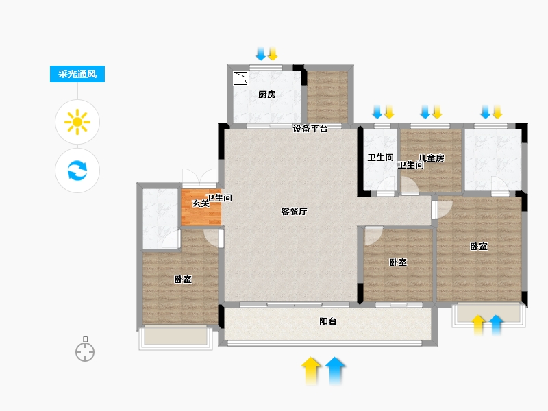 浙江省-湖州市-碧桂园狮山源著-133.58-户型库-采光通风