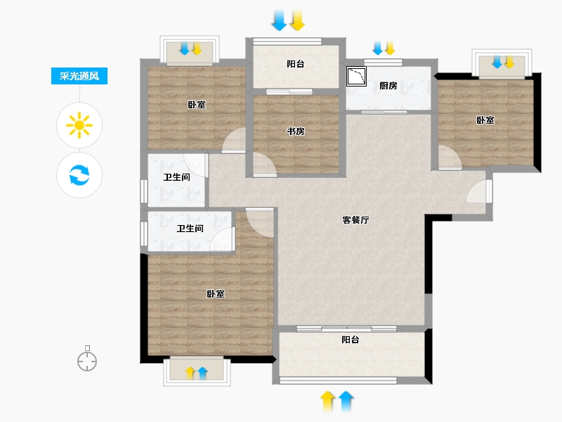 福建省-莆田市-建工・ECO状元府-118.00-户型库-采光通风