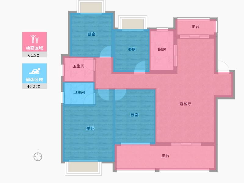 江西省-上饶市-晶科·滨江1号-96.60-户型库-动静分区