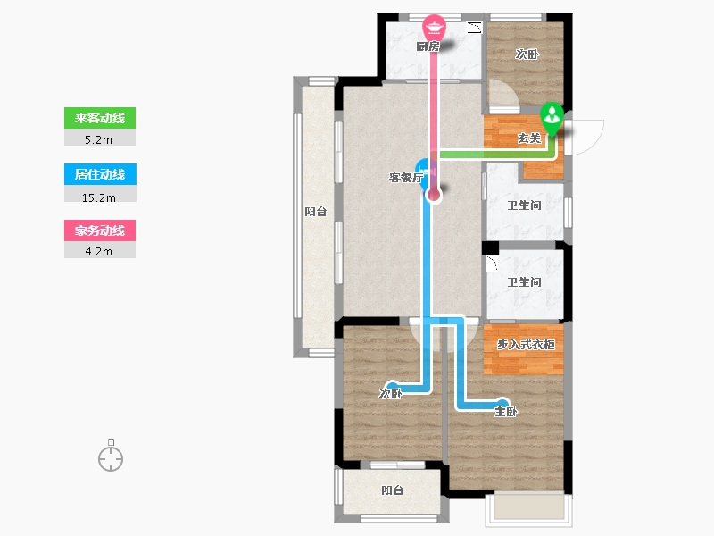 浙江省-衢州市-华达龙都锦城-94.46-户型库-动静线