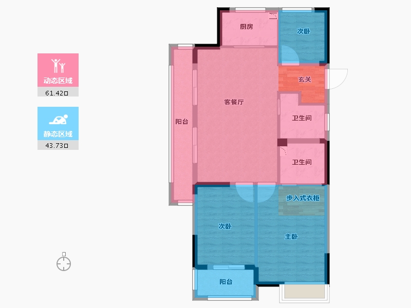 浙江省-衢州市-华达龙都锦城-94.46-户型库-动静分区