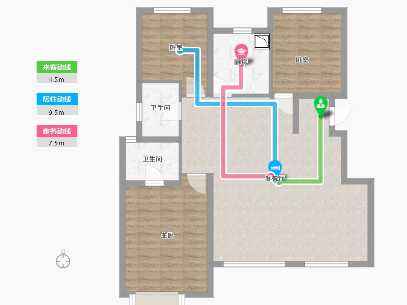 安徽省-合肥市-中海世家-91.93-户型库-动静线