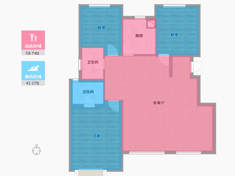 安徽省-合肥市-中海世家-91.93-户型库-动静分区