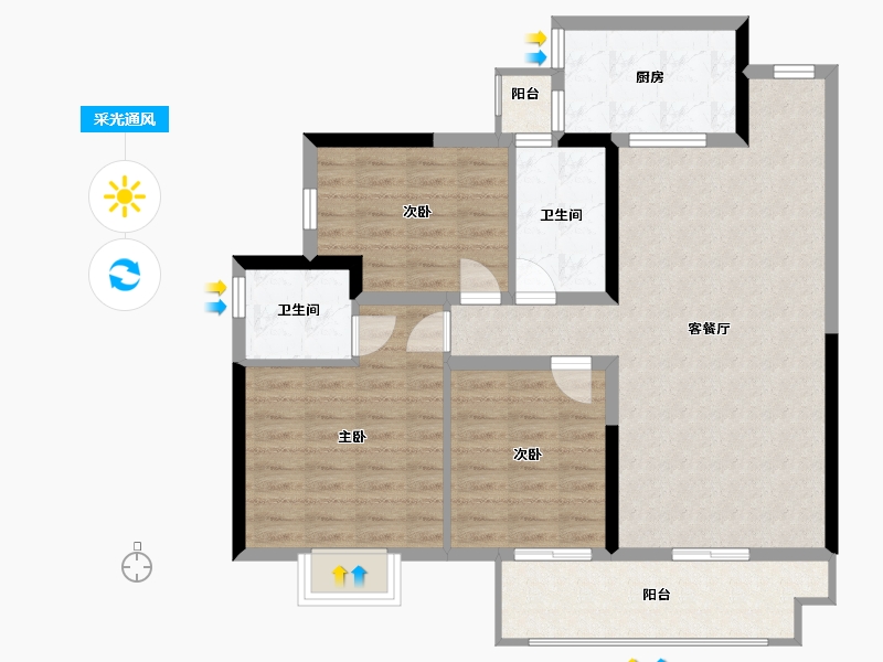 江西省-九江市-印象柴桑-95.00-户型库-采光通风