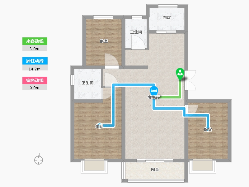 山东省-淄博市-东方紫郡-98.00-户型库-动静线